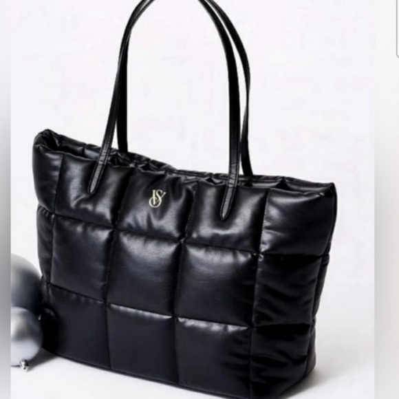 Victoria's Secret Handbags - Victoria's Secret Black Quilted Tote Bag